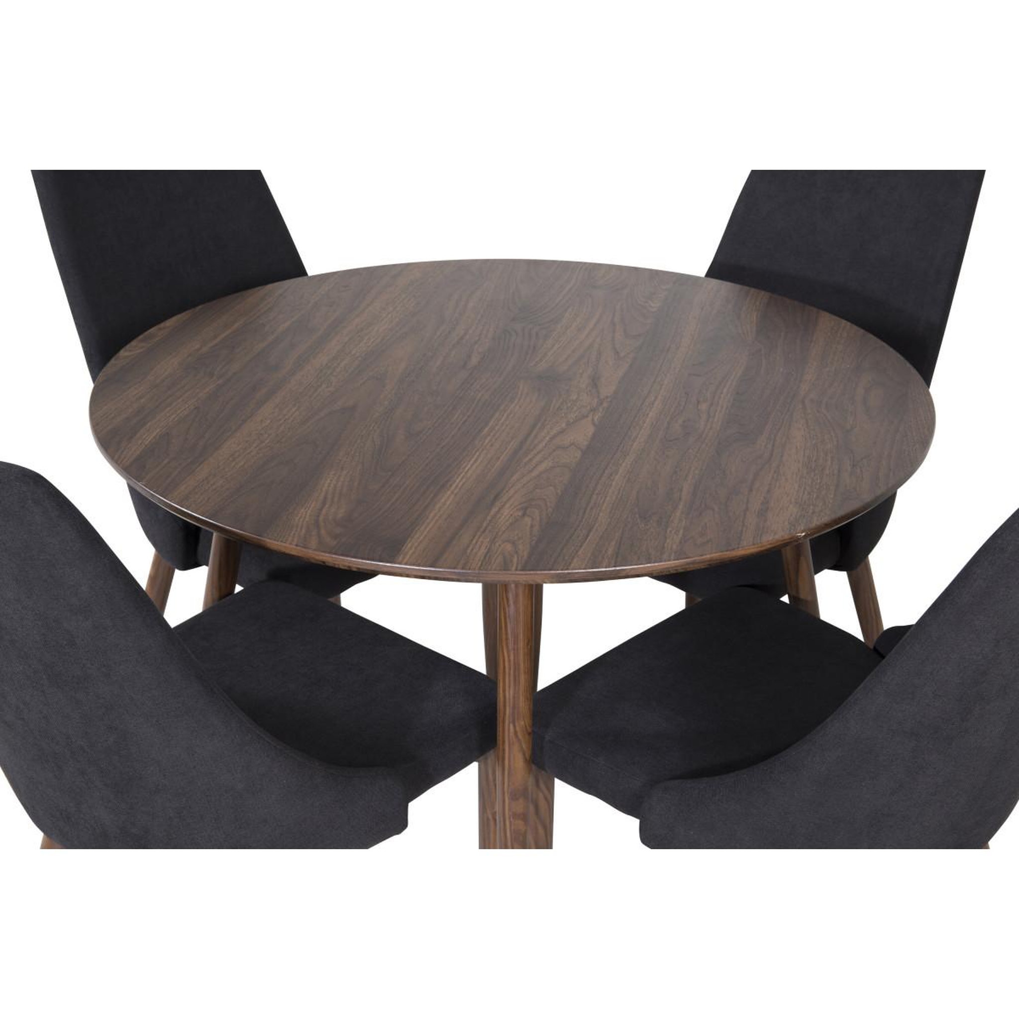 Voir la diapositive 3 : Paris Prix Ensemble table à manger & 4 chaises  plaza & leone  100cm noyer & noir