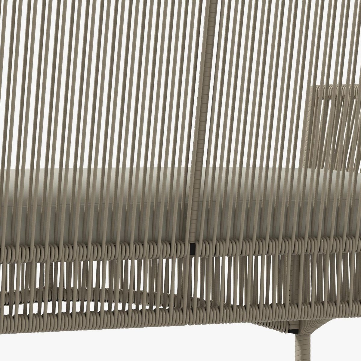 OUTSUNNY Salon de jardin 4 places 4 pièces style colonial table basse coussins inclus résine tressée filée aspect rotin taupe clair