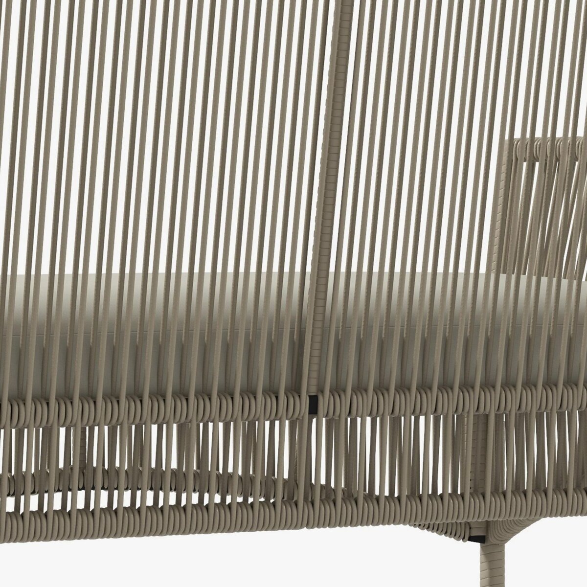 OUTSUNNY Salon de jardin 4 places 4 pièces style colonial table basse coussins inclus résine tressée filée aspect rotin taupe clair