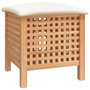 Voir la diapositive 2 : VIDAXL Tabouret de salle de bain 48x47,5x52 cm Bois massif de noyer