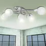 VIDAXL Plafonnier avec abat-jours en verre pour 5 ampoules E14