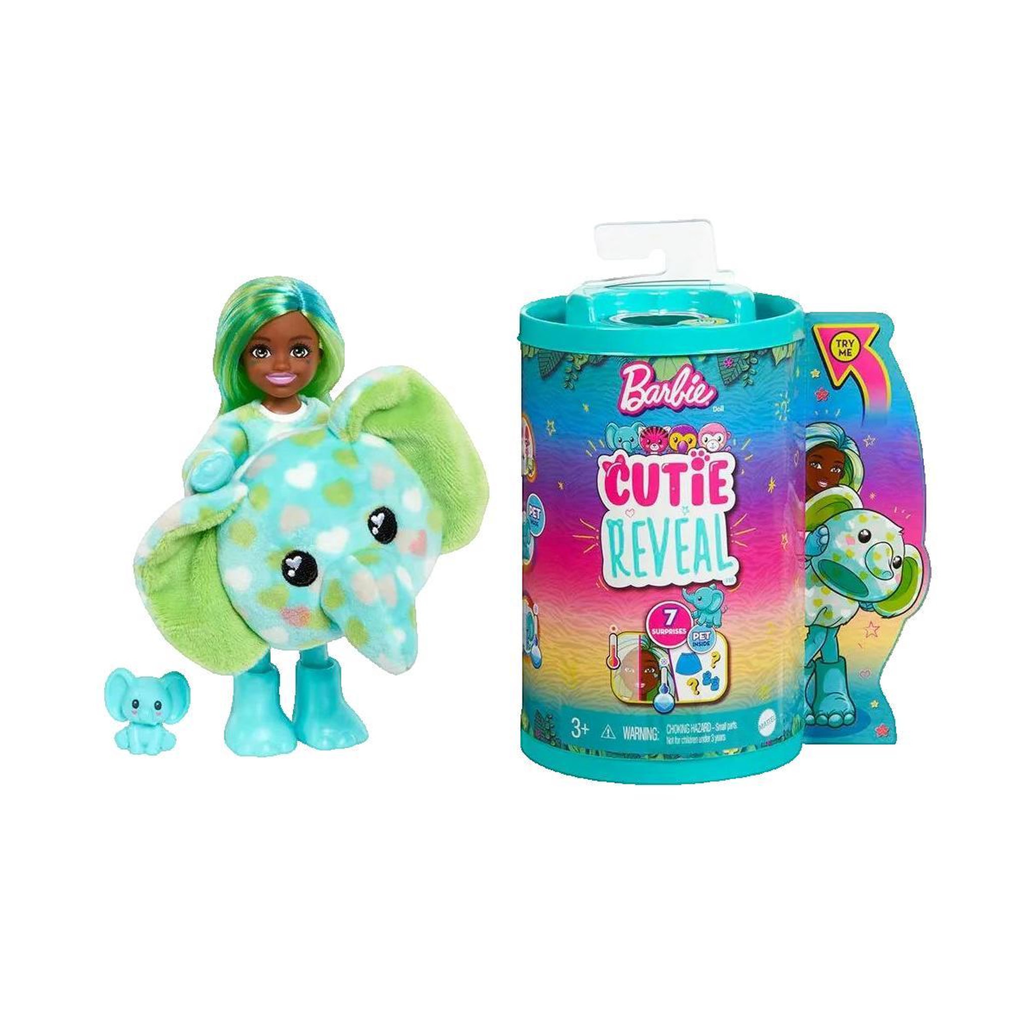 BARBIE Poupée Barbie Cutie Reveal Jungle avec costume d'éléphant multicolore