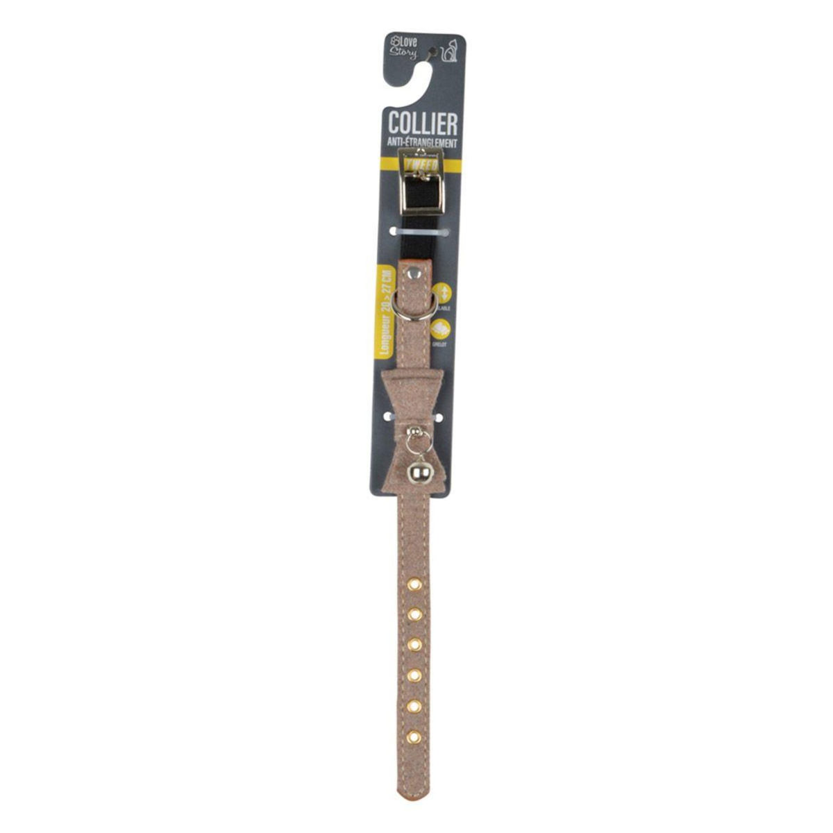 Paris Prix Collier pour Chat  Anti Etranglement  27cm Naturel