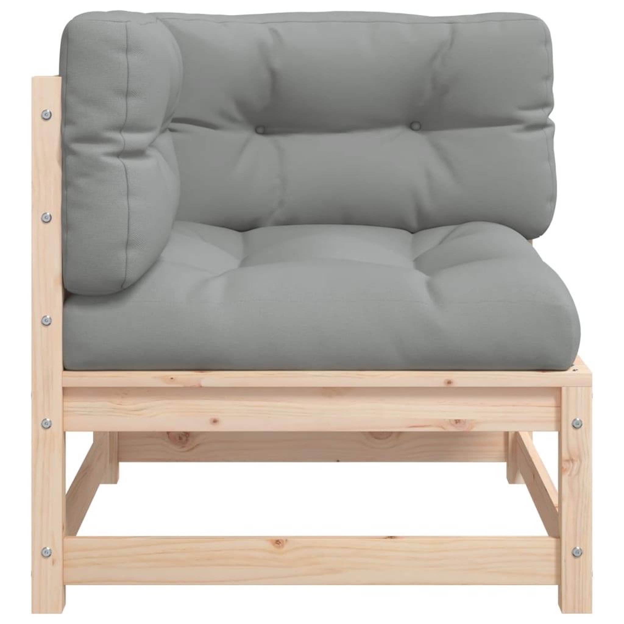 Voir la diapositive 5 : VIDAXL Canape d'angle de jardin avec coussins bois de pin solide