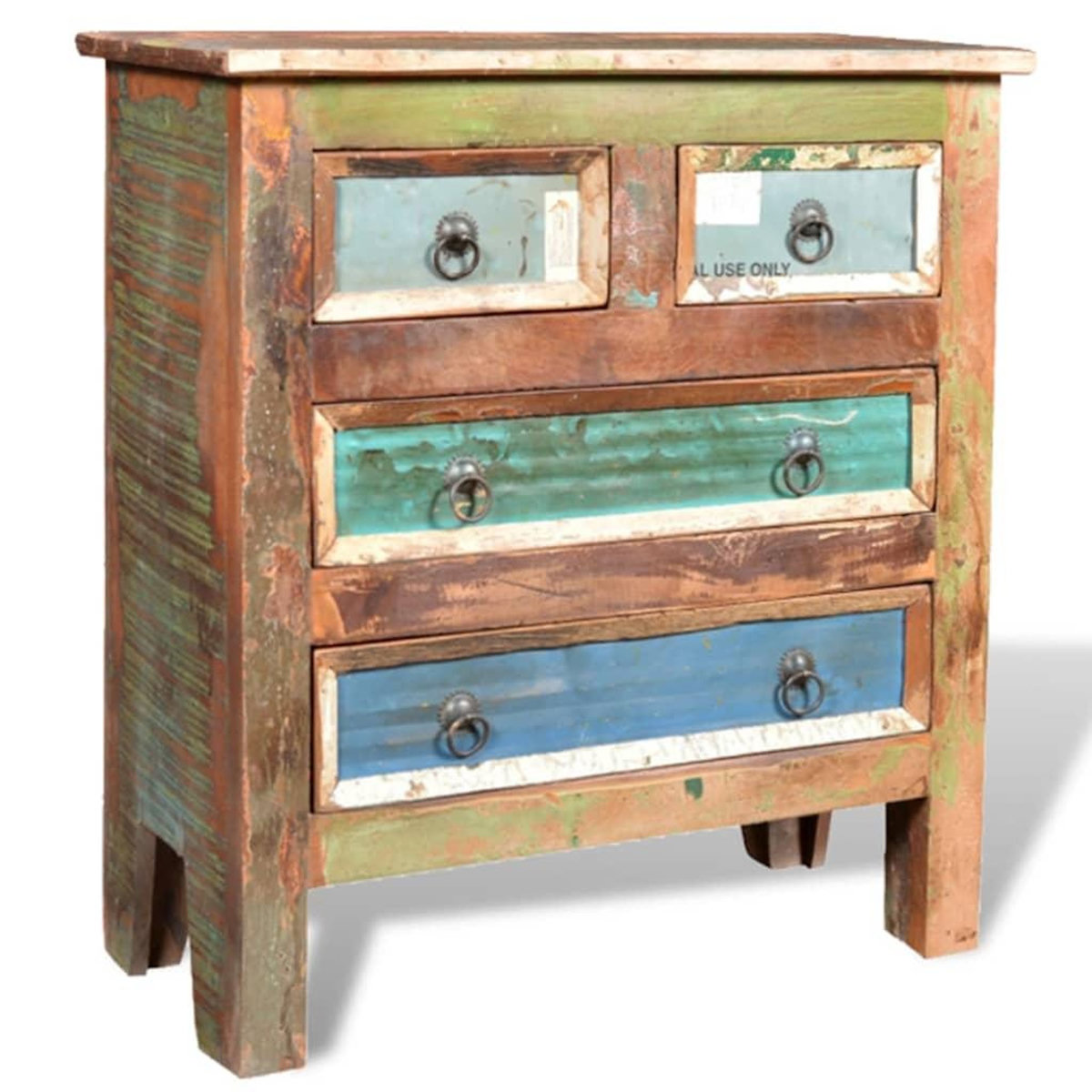 VIDAXL Armoire avec 4 tiroirs Bois massif de recuperation