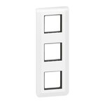 Legrand Support et plaque triple vertical Mosaic, LEGRAND, blanche