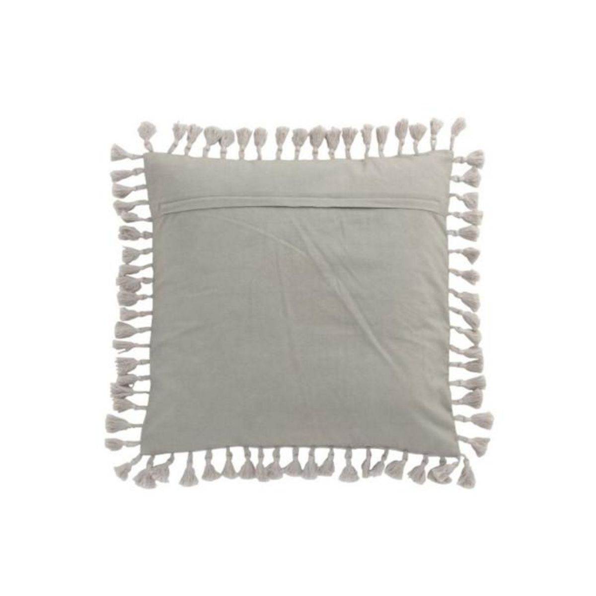Paris Prix Coussin Déco à Pompons  Marocain  45x45cm Gris