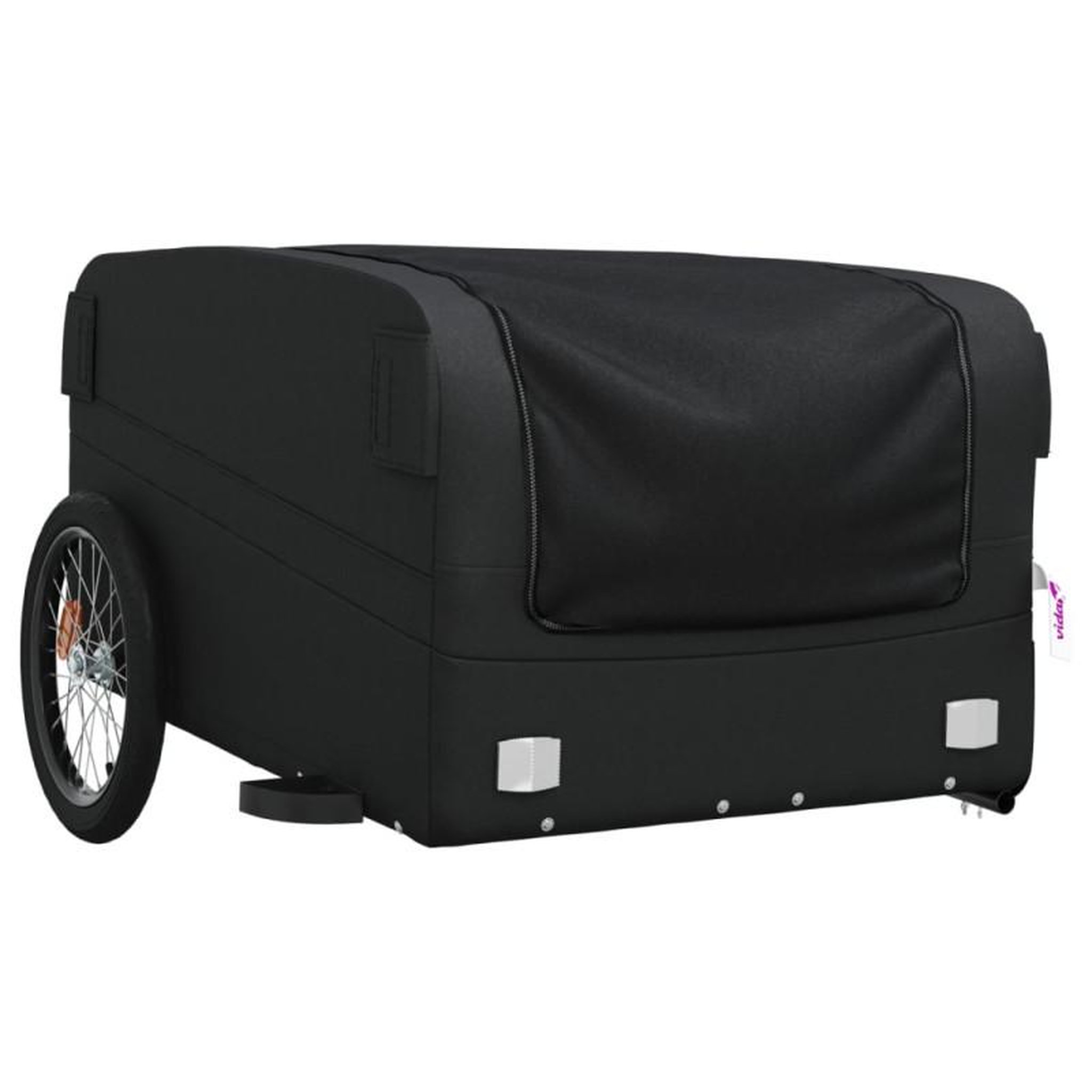 Voir la diapositive 4 : VIDAXL Remorque de vélo noir 45 kg fer