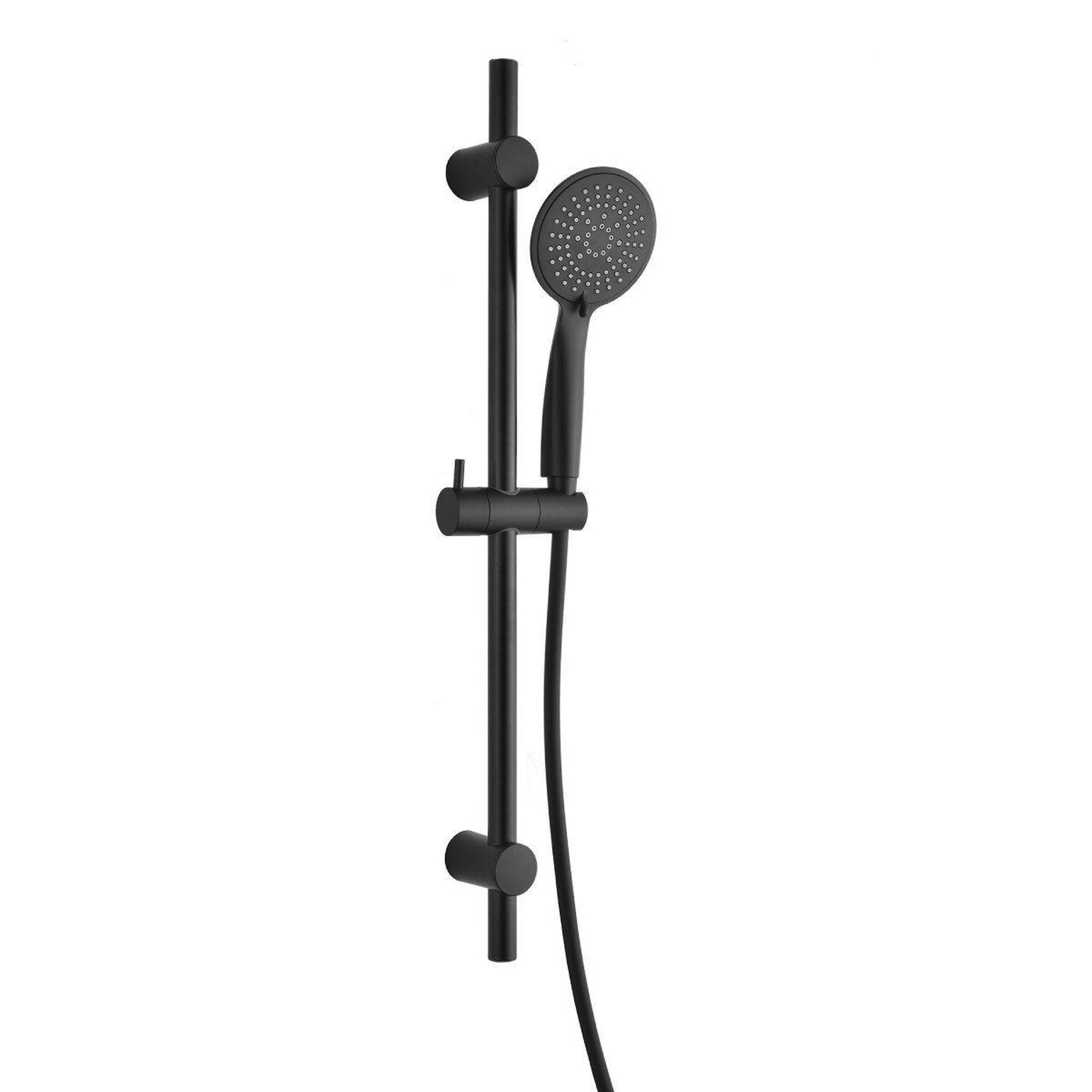 Douceur d'Intérieur Ensemble Barre de Douche & Pommeau  5 Positions  24cm Noir