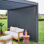 Voir la diapositive 3 : SWEEEK Pergola bioclimatique. aluminium. 3x4m. lames orientables + persienne verticale 130cm anthracite