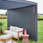 Voir la diapositive 3 : SWEEEK Pergola bioclimatique. aluminium. 3x4m. lames orientables + persienne verticale 130cm anthracite