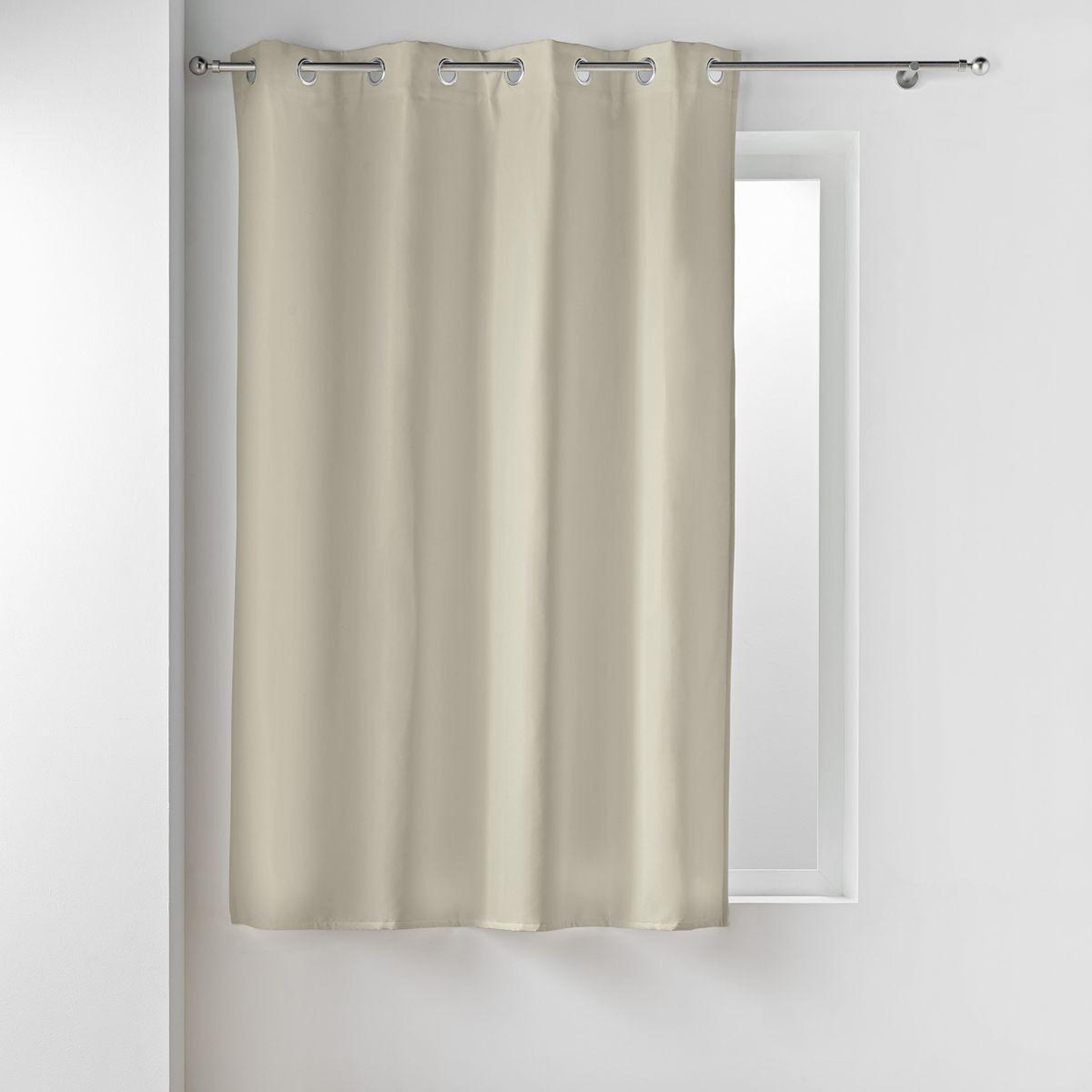 Douceur d'Intérieur Rideau isolant thermique  micropolar  135x180cm lin