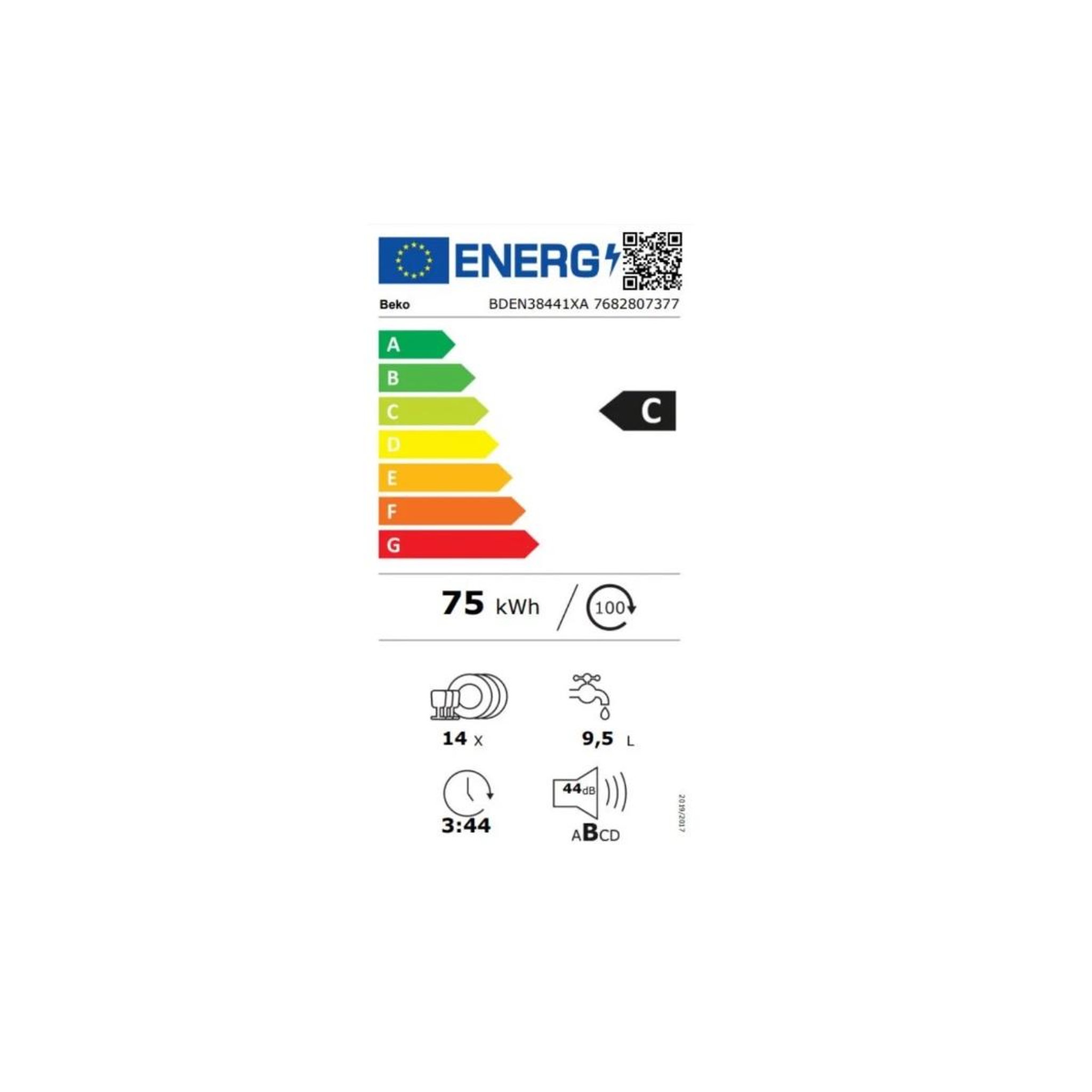 Voir la diapositive 2 : Beko Lave-vaisselle 60cm 14couverts 44db - BDEN38441XA