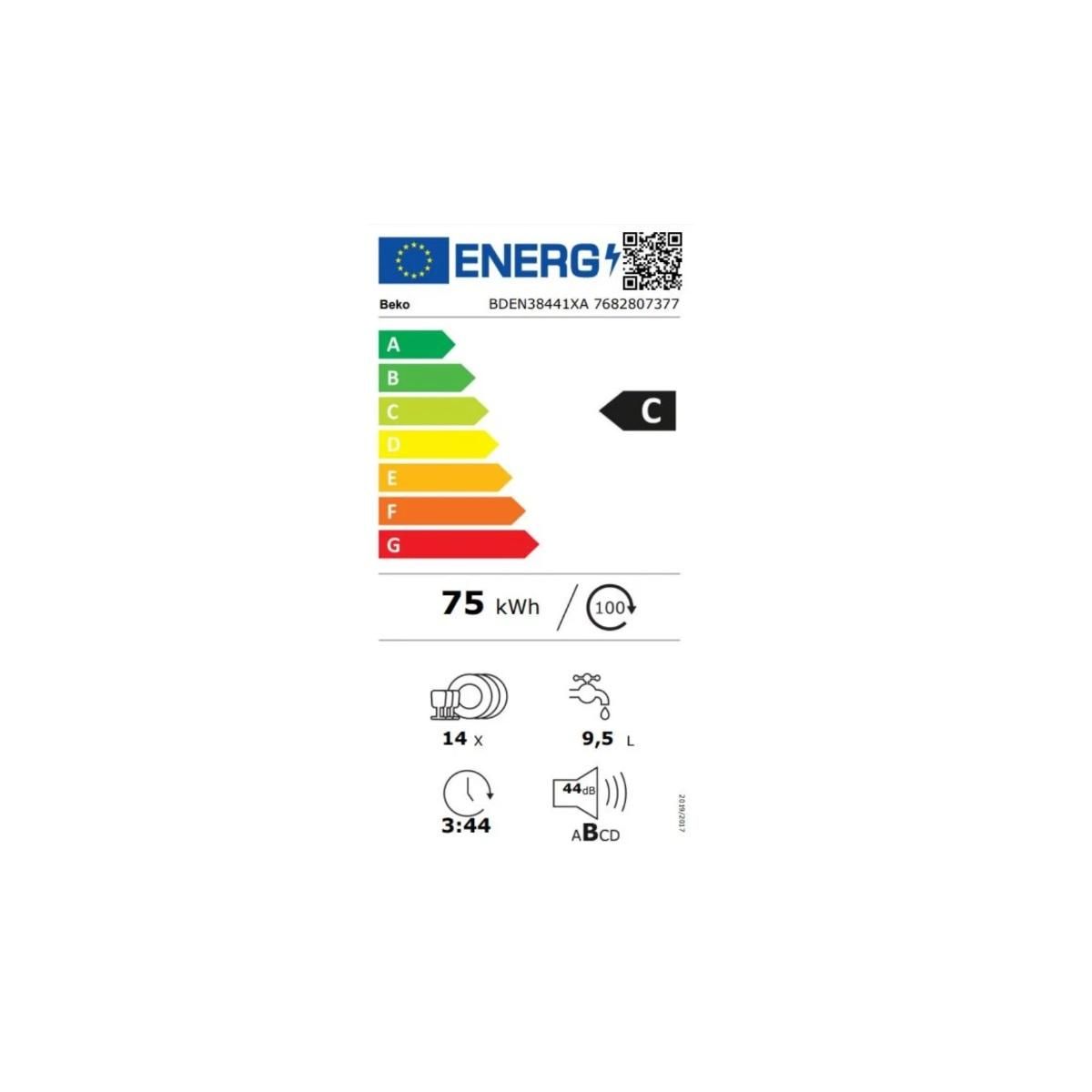 Beko Lave-vaisselle 60cm 14couverts 44db - BDEN38441XA