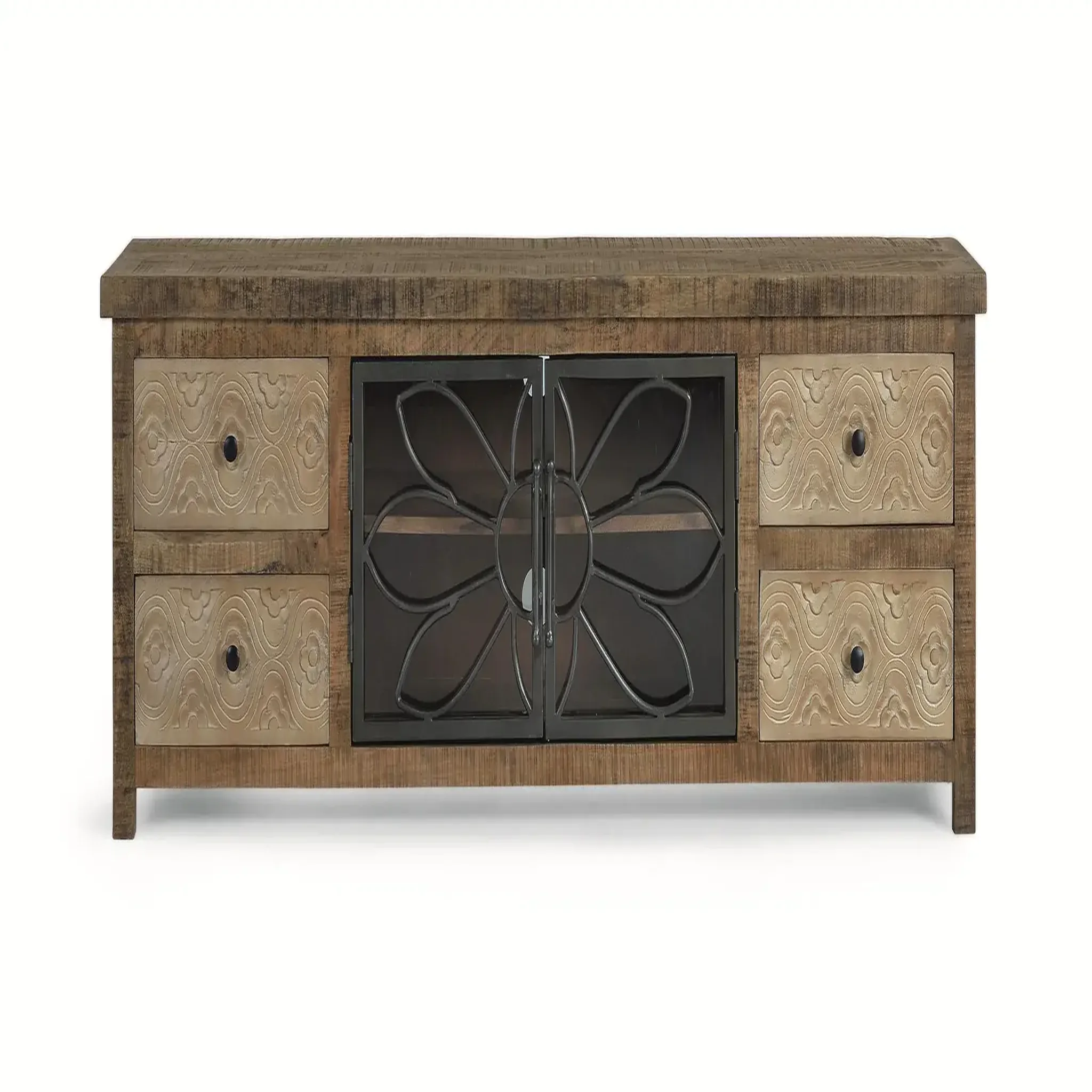 GINER Y COLOMER SL Meuble tv en bois de manguier 170 cm style industriel moderne