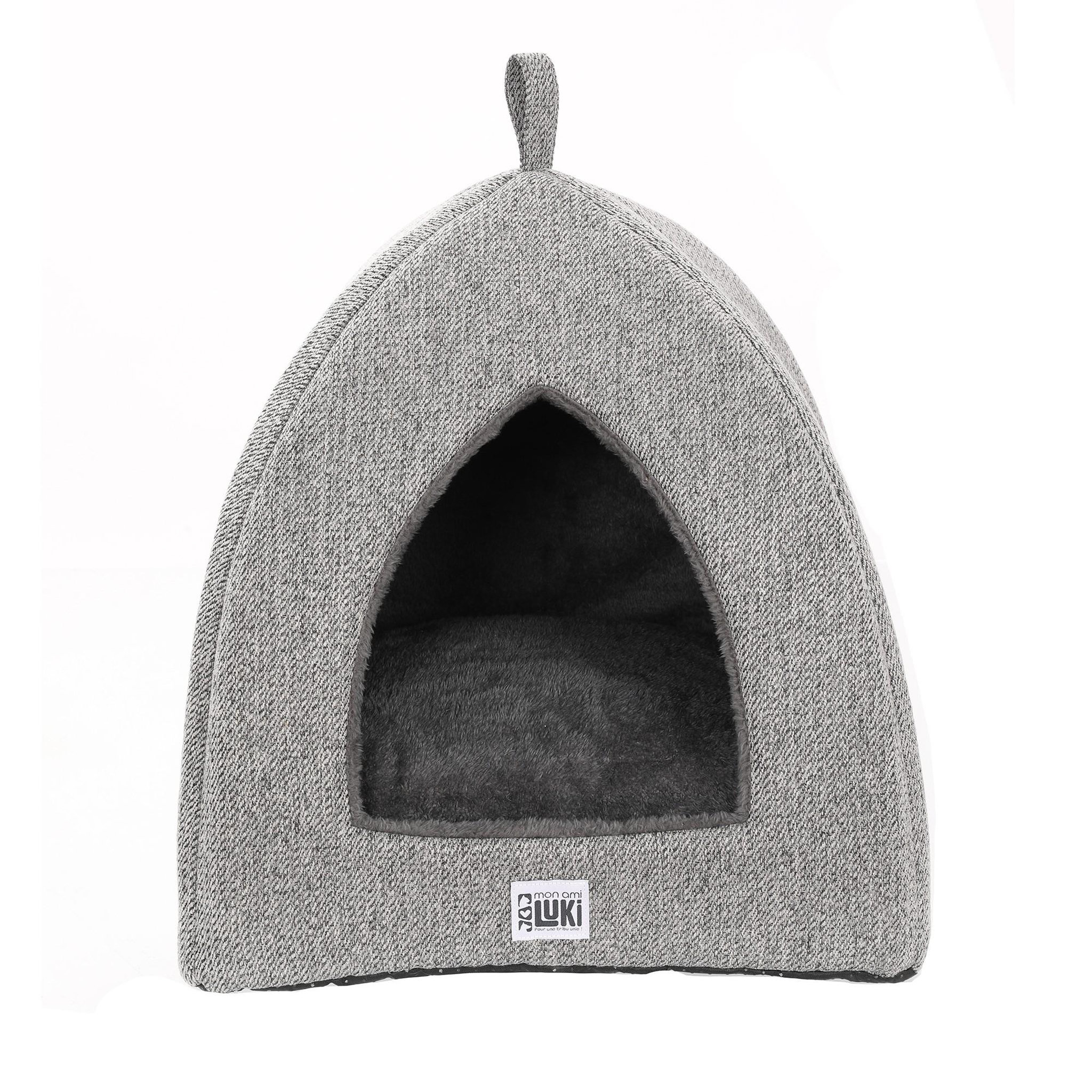 Voir la diapositive 2 : MON AMI LUKI Niche antiderapant tipi - GRIS - 38X38X40CM