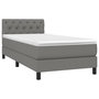 Voir la diapositive 3 : VIDAXL Sommier a lattes de lit avec matelas Gris fonce 80x200 cm Tissu