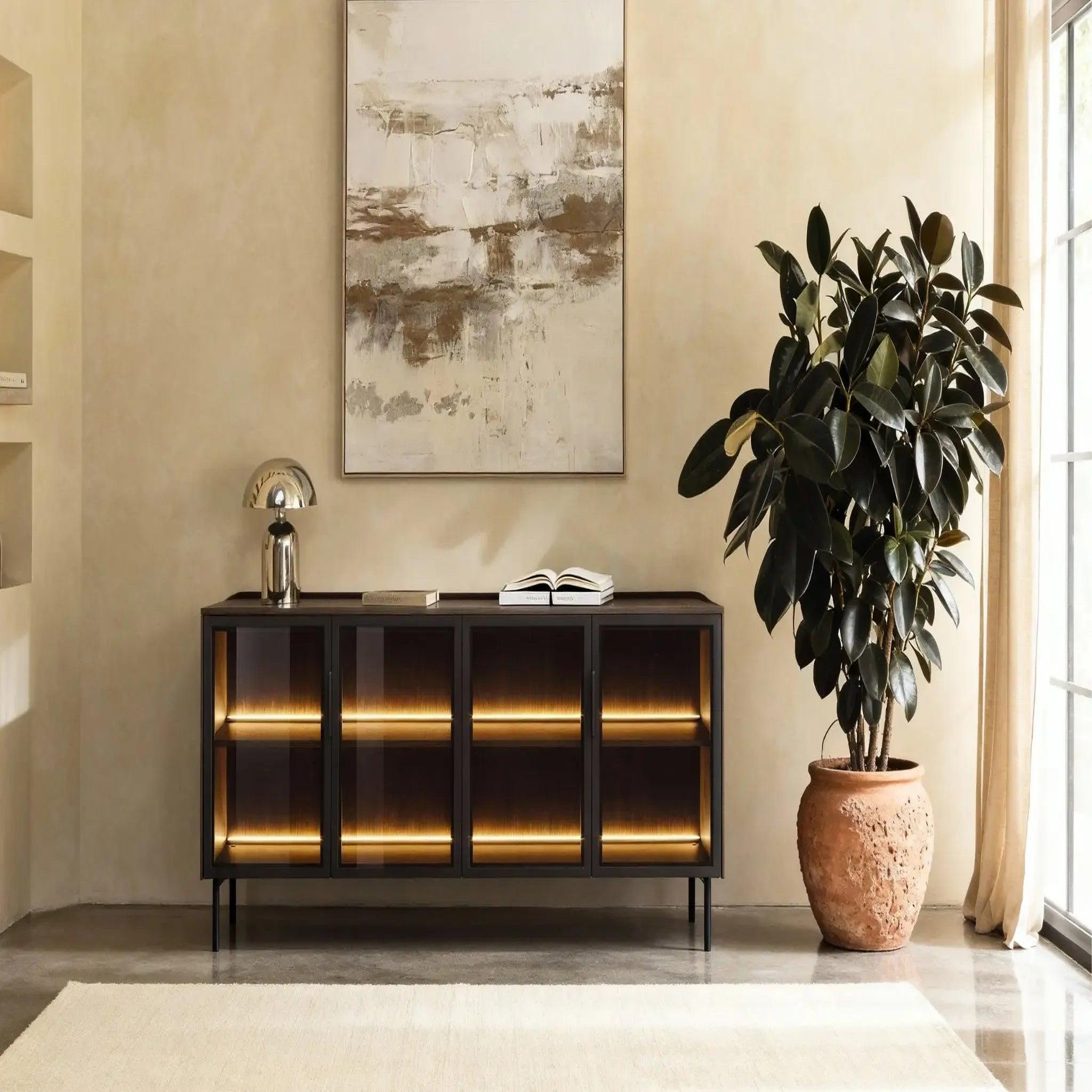 Voir la diapositive 2 : CASANOVA PARIS Paloma - buffet 4 portes 181cmeffet chêne dunin