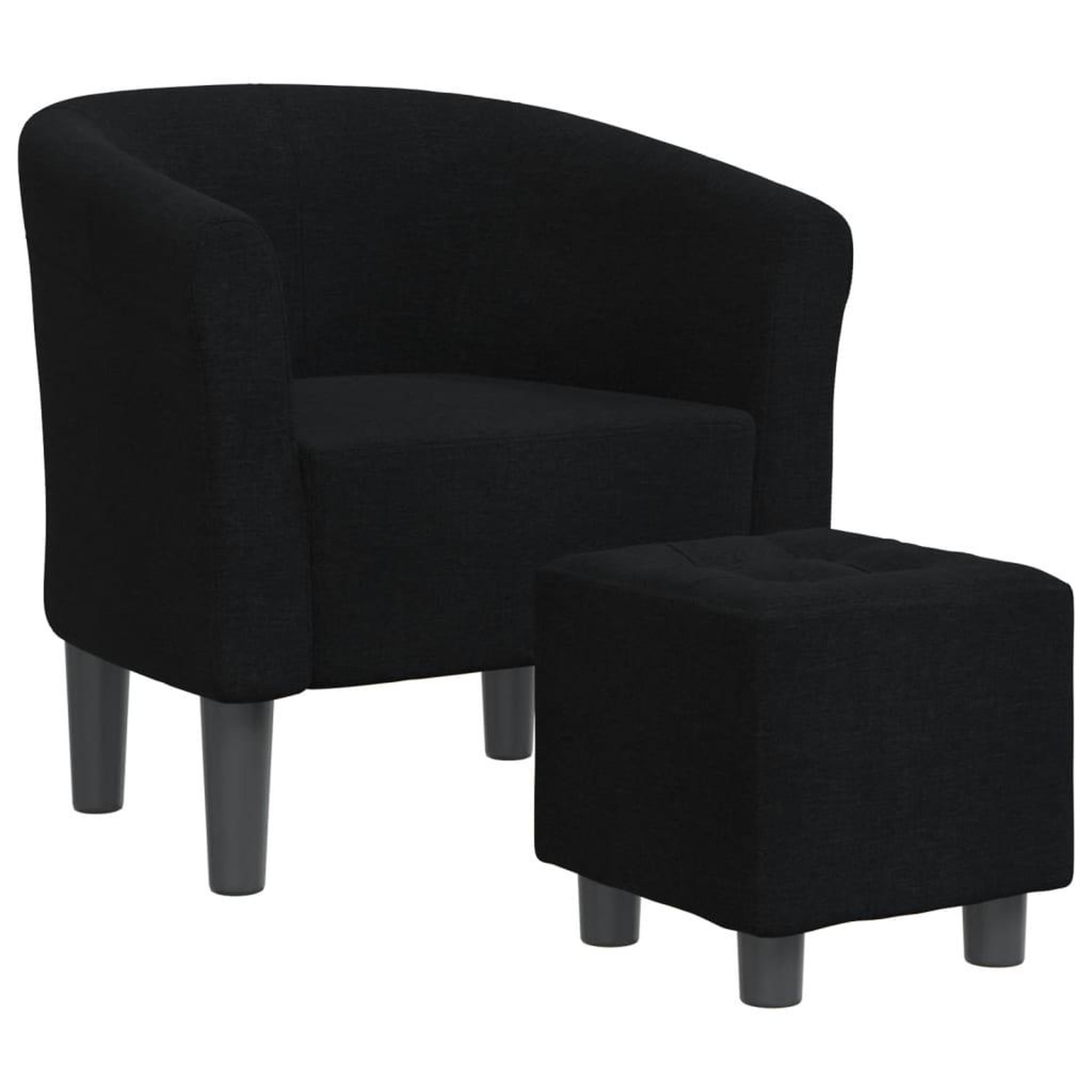 Voir la diapositive 2 : VIDAXL Chaise cabriolet avec repose-pied noir tissu