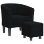 Voir la diapositive 2 : VIDAXL Chaise cabriolet avec repose-pied noir tissu