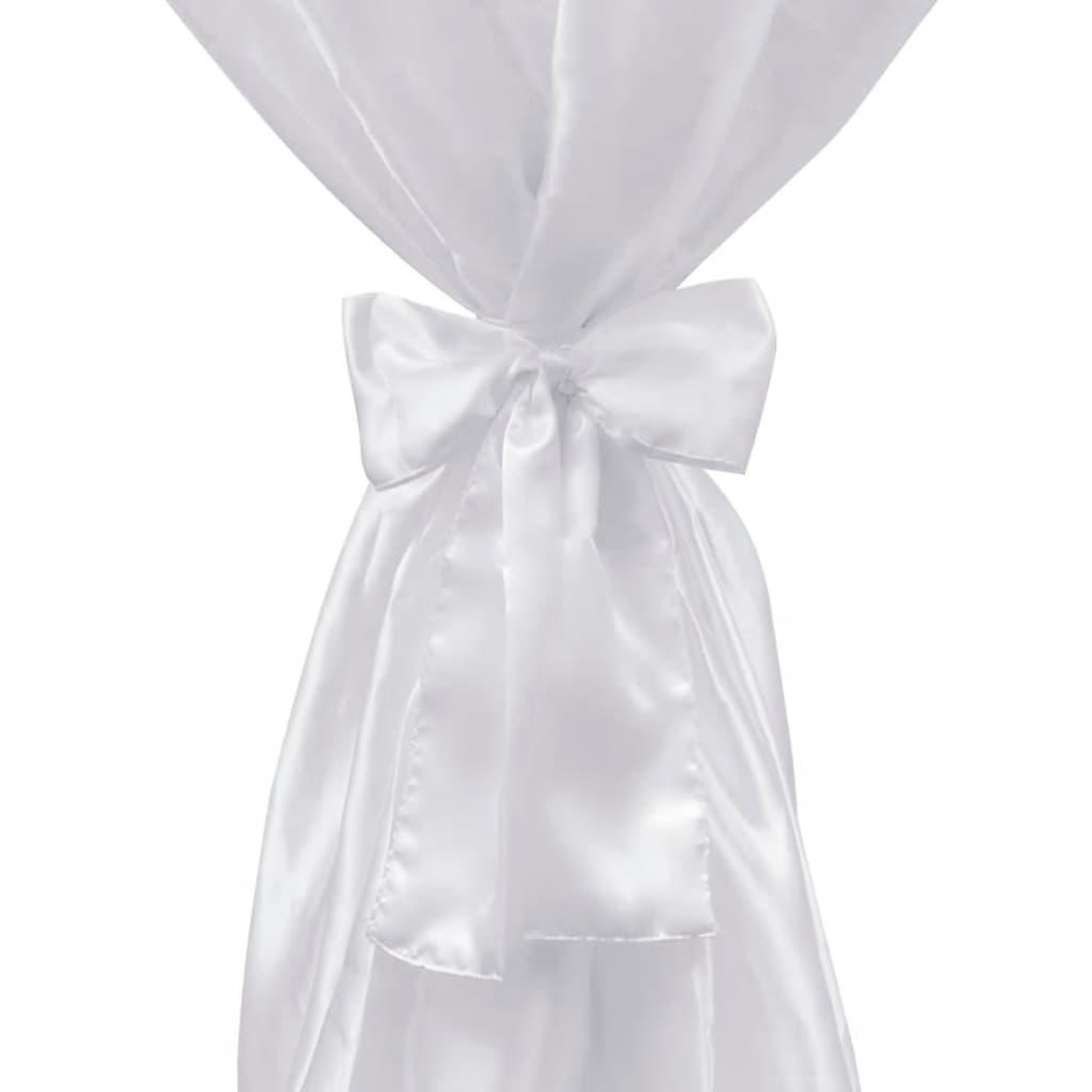 Voir la diapositive 3 : VIDAXL Housse de table blanche avec ruban 60 cm 2 pieces