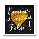 SUD TRADING Cadre imprimé cœur Double - 30 x 30 cm - L'amour jolie