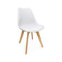 Voir la diapositive 3 : SWEEEK Lot de 4 chaises scandinaves. pieds bois de hêtre. chaises 1 place. blancs