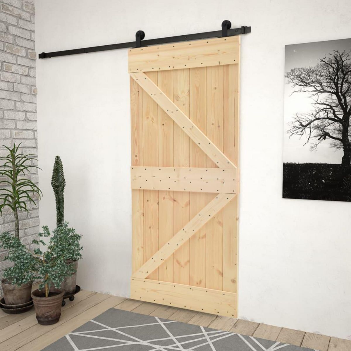 VIDAXL Porte coulissante avec kit de quincaillerie 90x210cm Pin massif