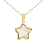 L'ATELIER D'AZUR Collier - Pendentif Etoile Or 18 Carats 750/000 Jaune et Nacre - Chaine Dorée