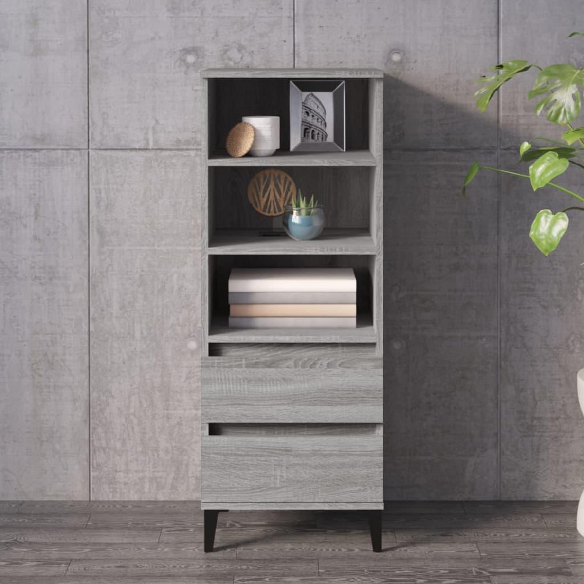 VIDAXL Buffet haut Sonoma gris 40x36x110 cm Bois d'ingenierie