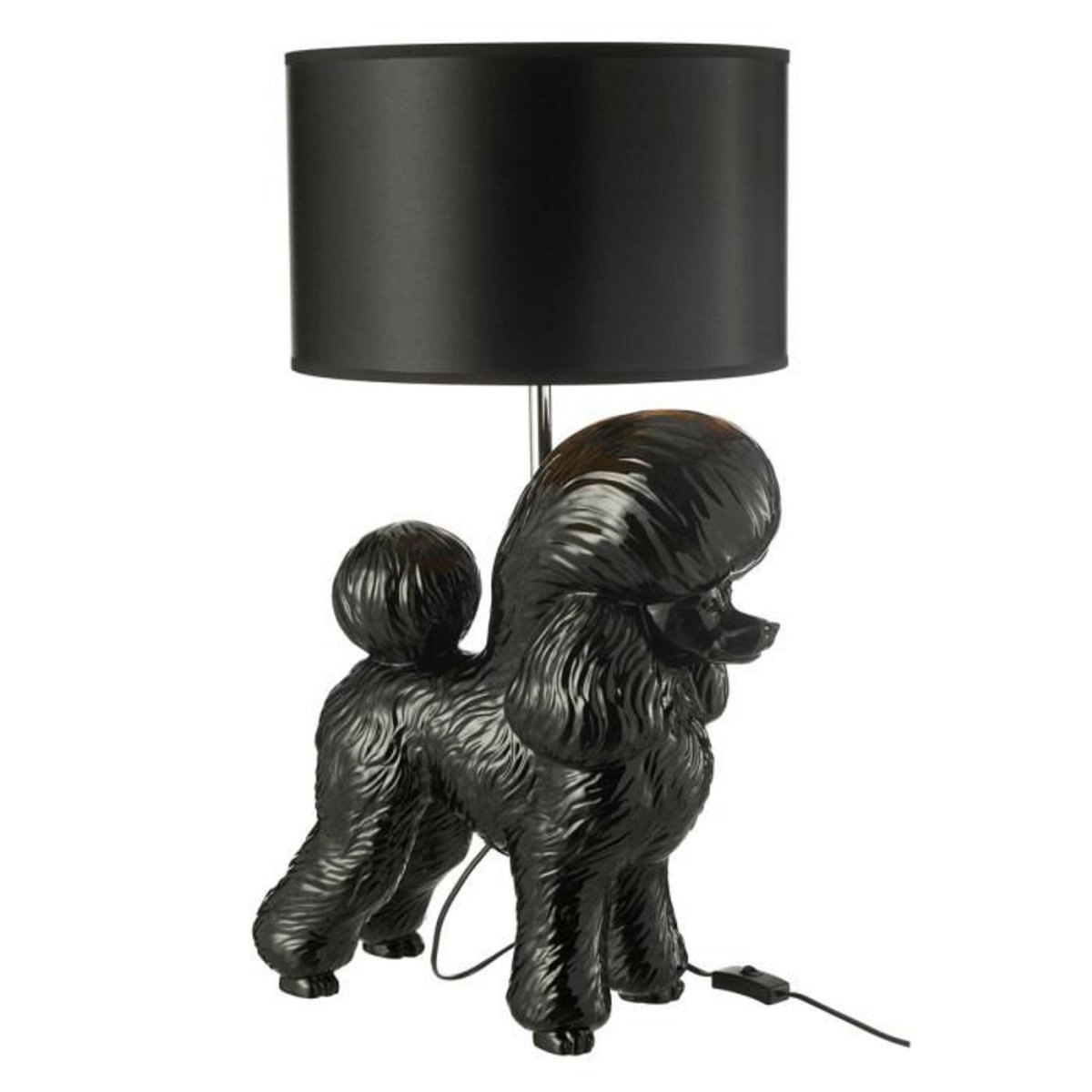 Paris Prix Lampe à Poser Déco  Caniche  74cm Noir