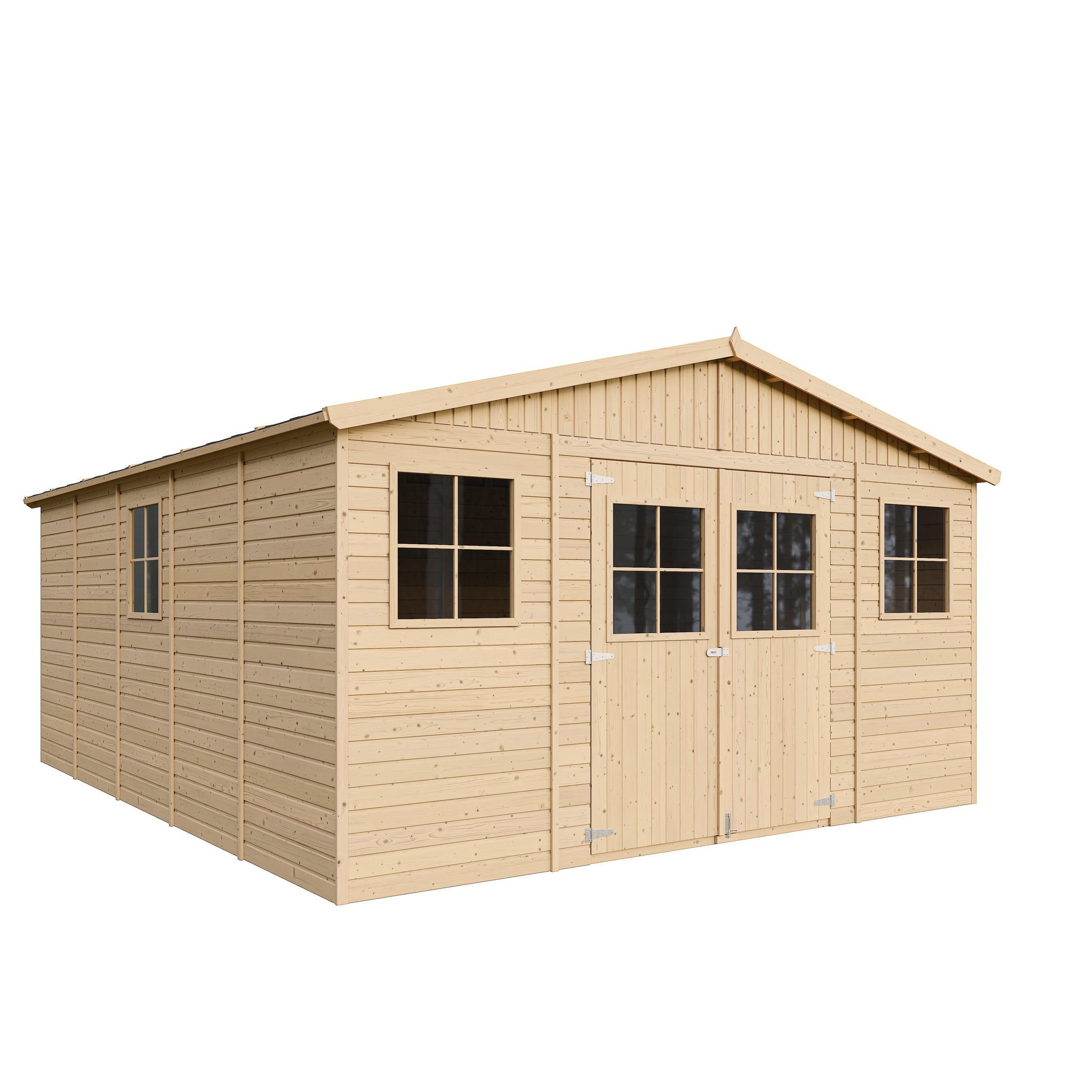 Voir la diapositive 2 : TIMBELA Abri de jardin en bois Exterieur avec plancher imprégné Construction de Panneaux M333 +M333G