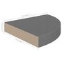Voir la diapositive 6 : VIDAXL Etagere d'angle flottante Gris brillant 25x25x3,8 cm MDF