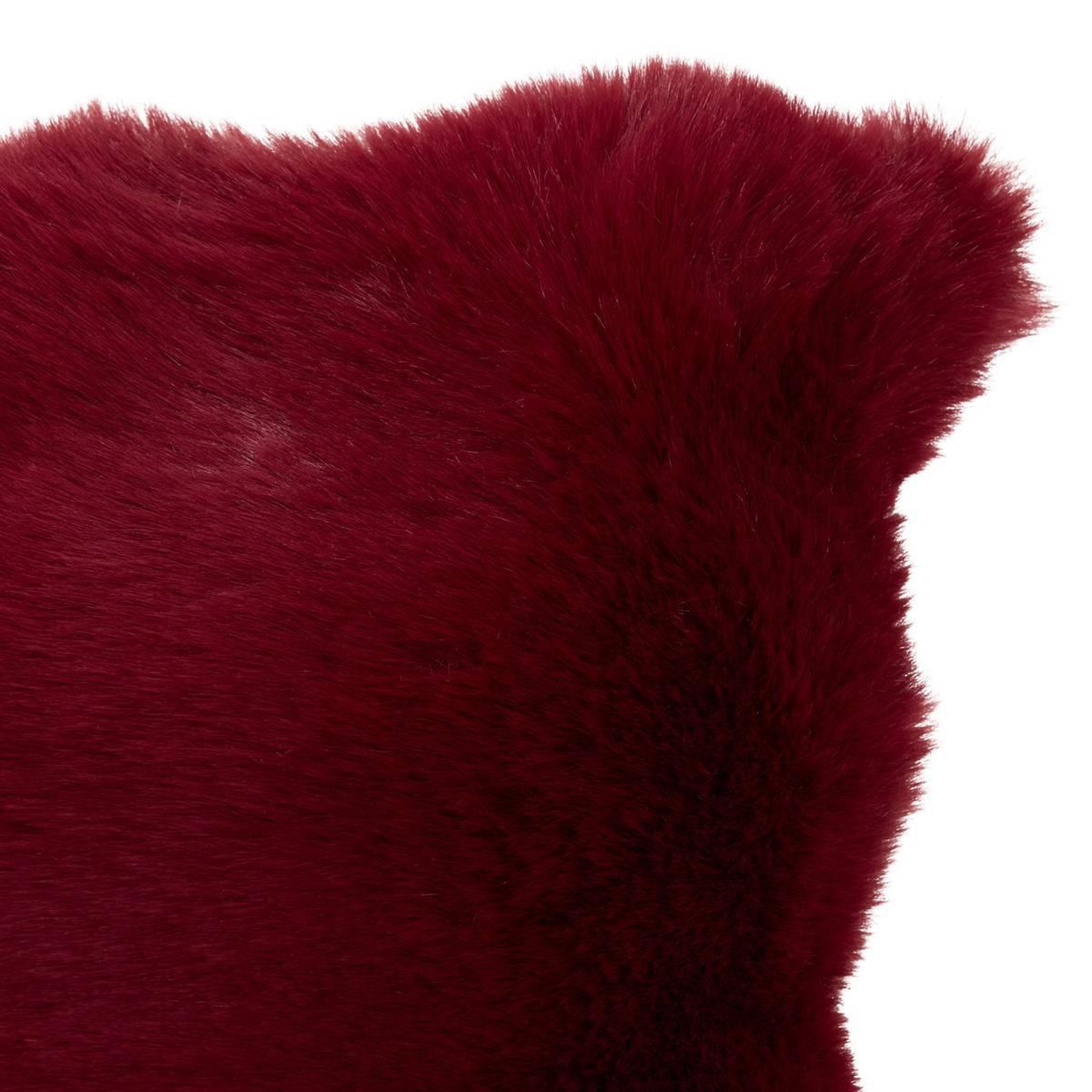 Voir la diapositive 2 : ATMOSPHERA Coussin imitation fourrure 3d  zephy  45x45cm rouge grenat