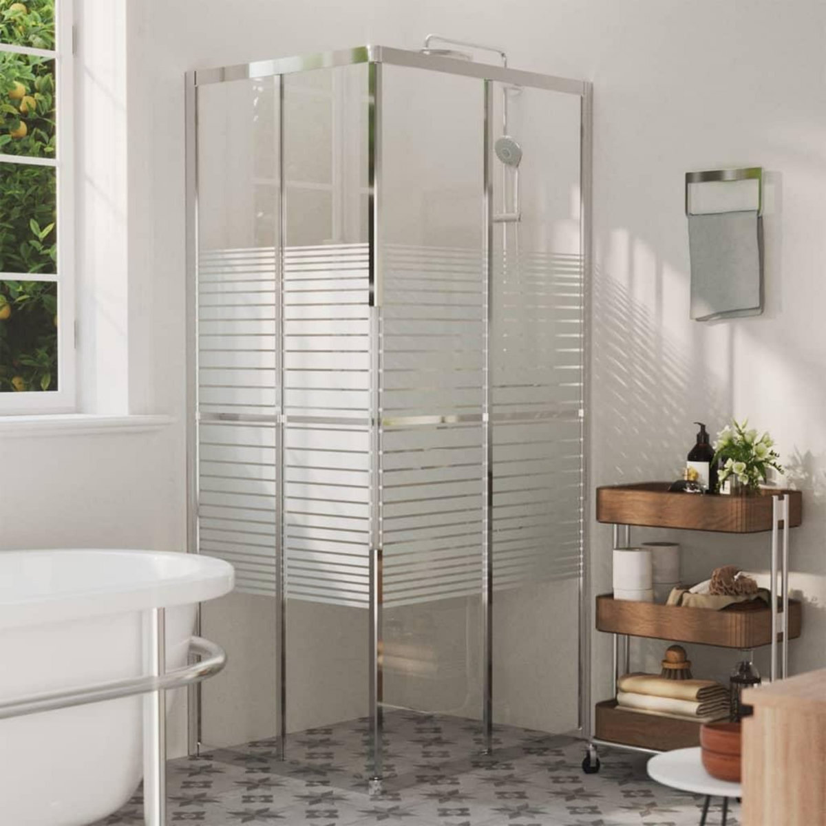 VIDAXL Cabine de douche ESG 90x70x180 cm