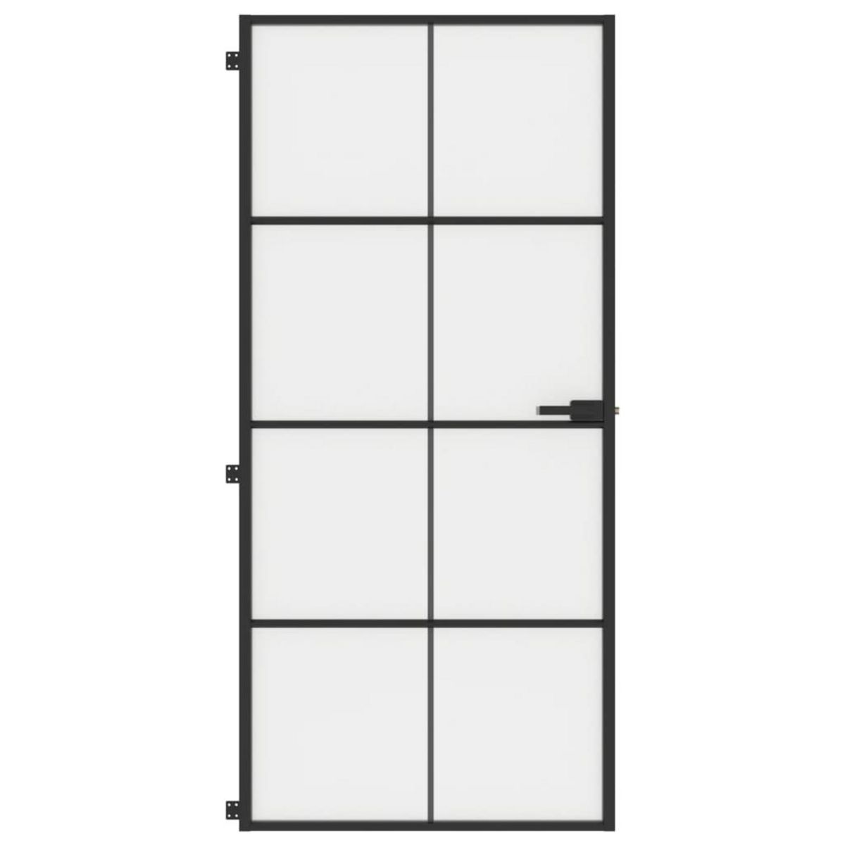 VIDAXL Porte interieure mince noir 93x201,5 cm verre trempe aluminium