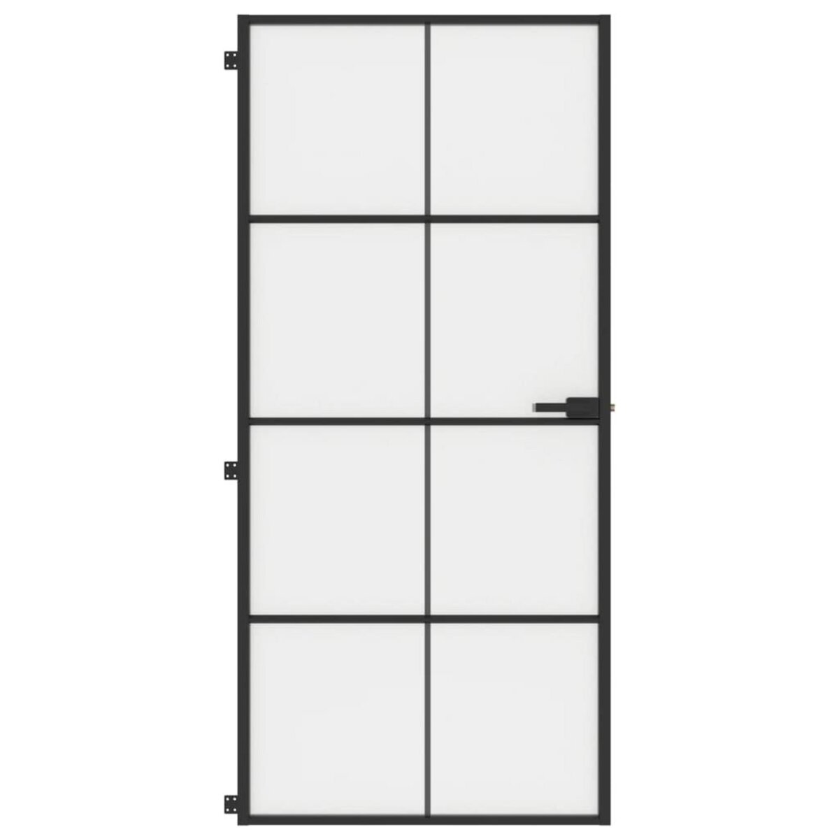VIDAXL Porte interieure mince noir 93x201,5 cm verre trempe aluminium