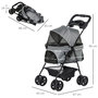 Voir la diapositive 3 : PAWHUT Poussette buggy pliable chien chat panier rangement porte-gobelets tissu 300D Oxford imperméable 4 roues gris