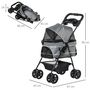 Voir la diapositive 3 : PAWHUT Poussette buggy pliable chien chat panier rangement porte-gobelets tissu 300D Oxford imperméable 4 roues gris