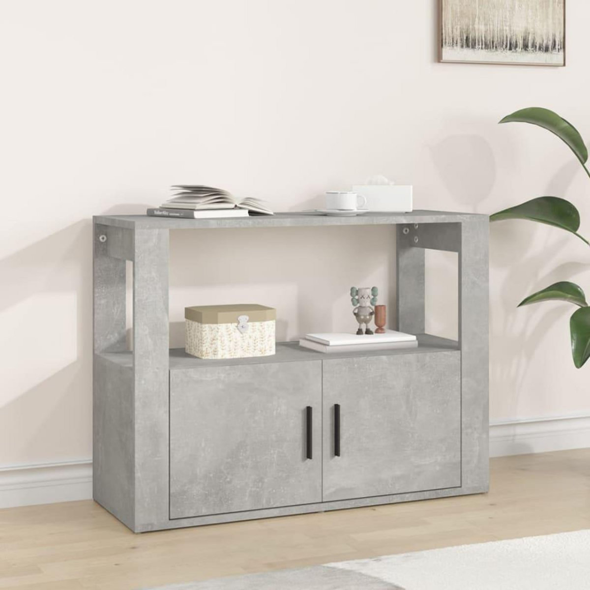 VIDAXL Buffet Gris beton 80x30x60 cm Bois d'ingenierie
