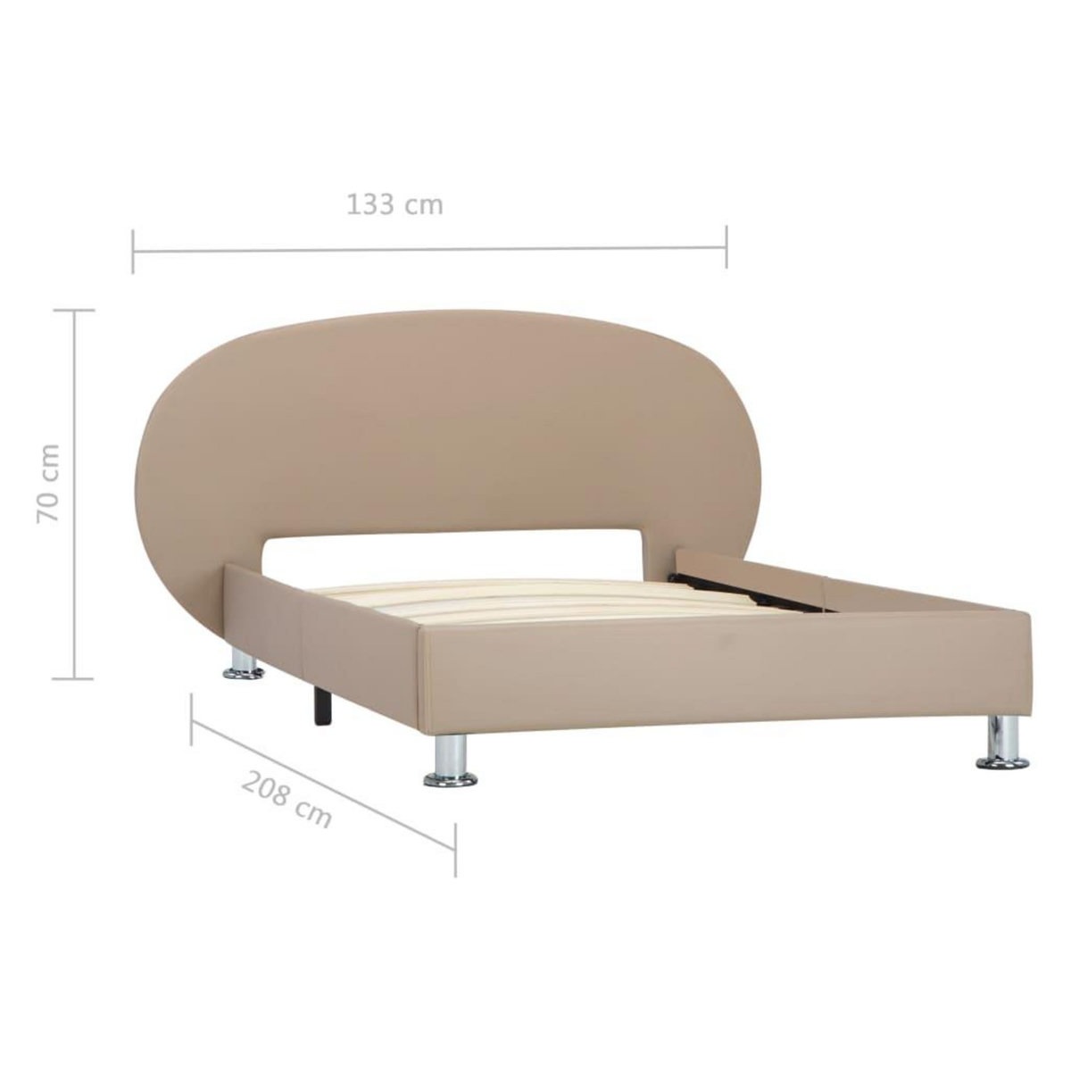VIDAXL Cadre de lit sans matelas cappuccino similicuir 100x200 cm