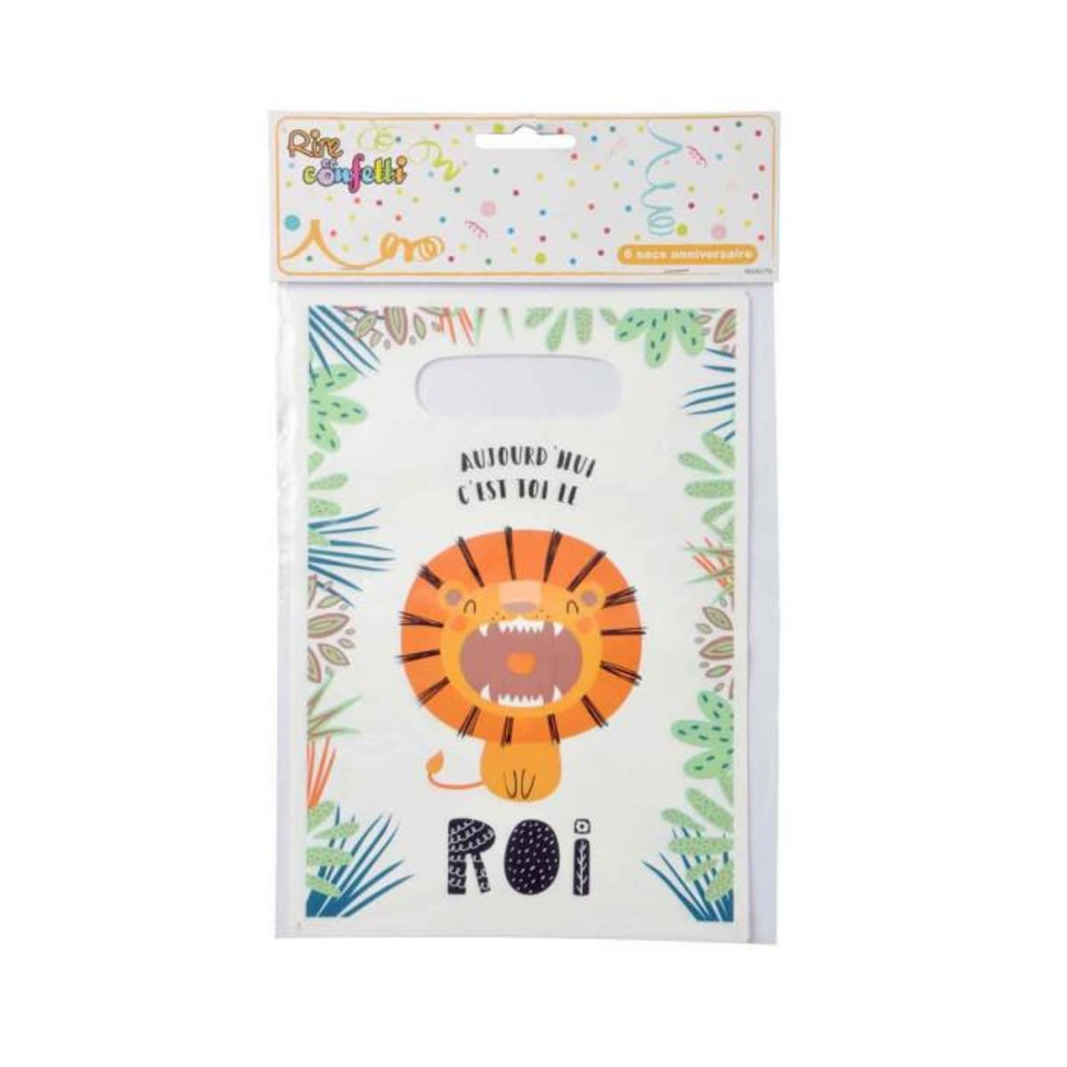 Paris Prix Lot de 6 Sacs à Bonbons  Savane  23cm Vert & Orange