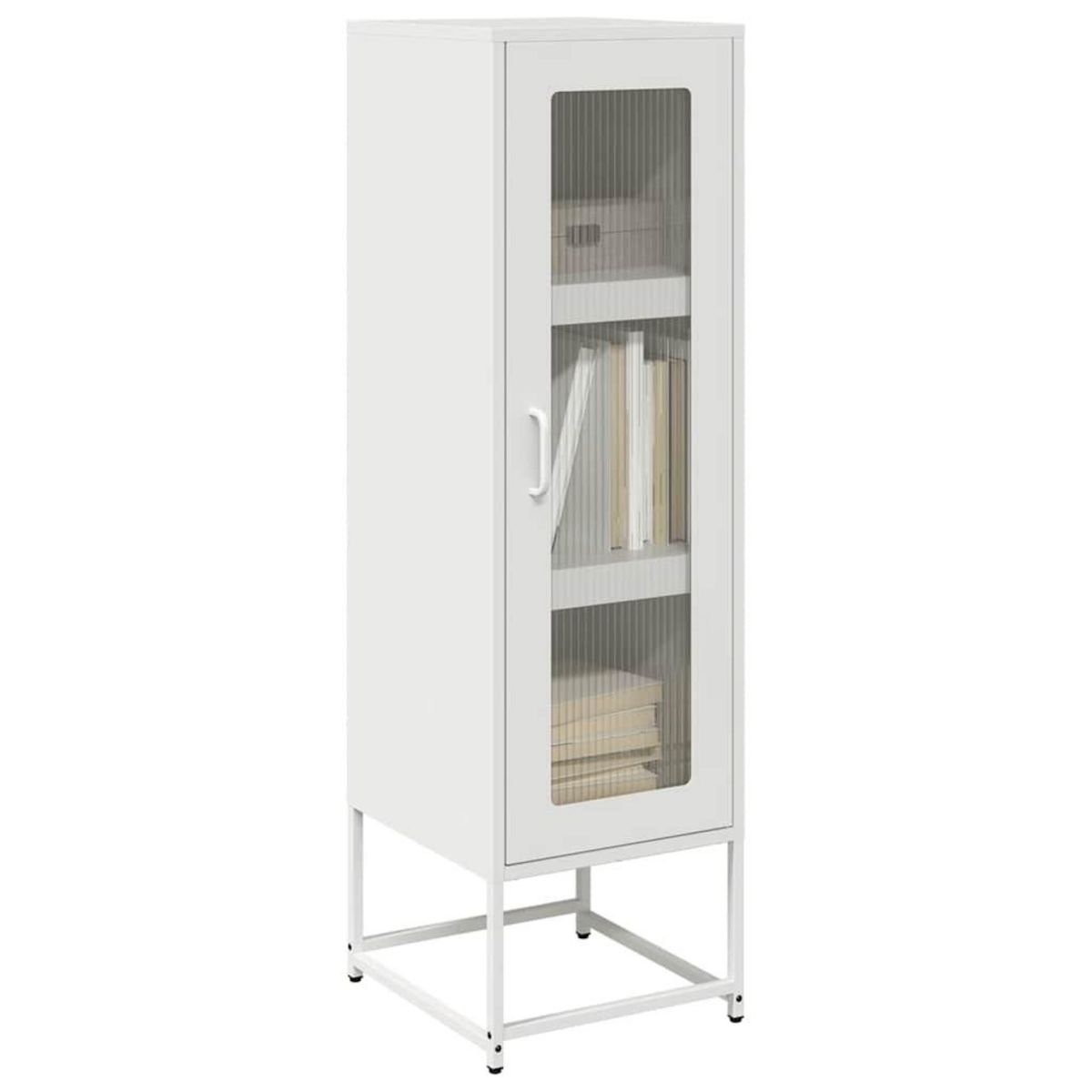 VIDAXL Buffet haut blanc 36x39x123 cm acier lamine a froid
