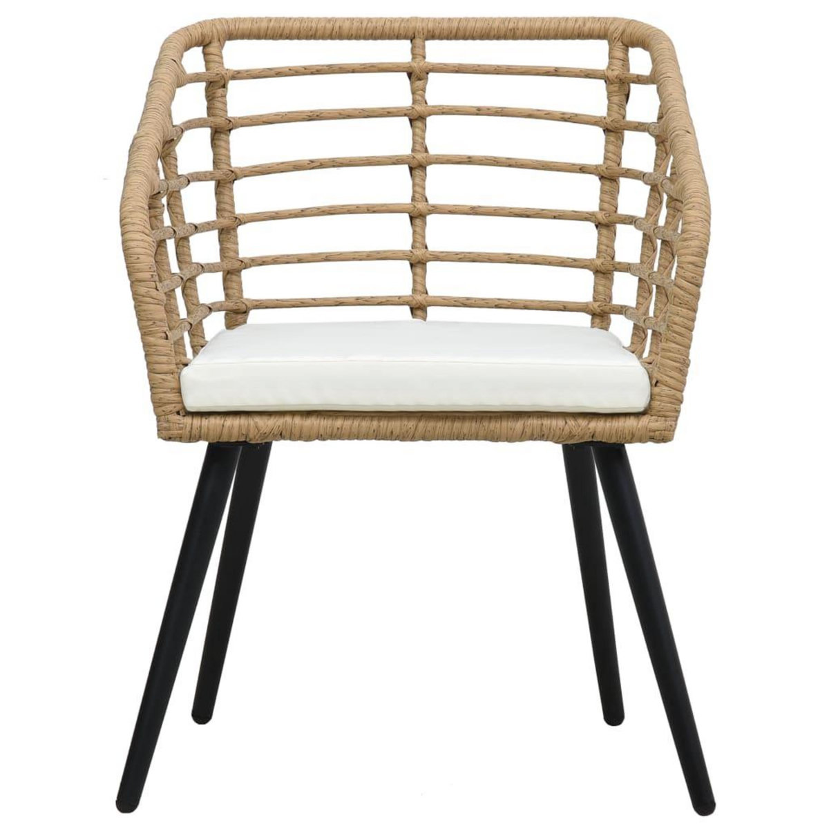 VIDAXL Ensemble de bistro 3 pcs Resine tressee Chene