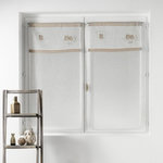 Paris Prix Paire de Voilages Brodés  Betty  60x90cm Naturel