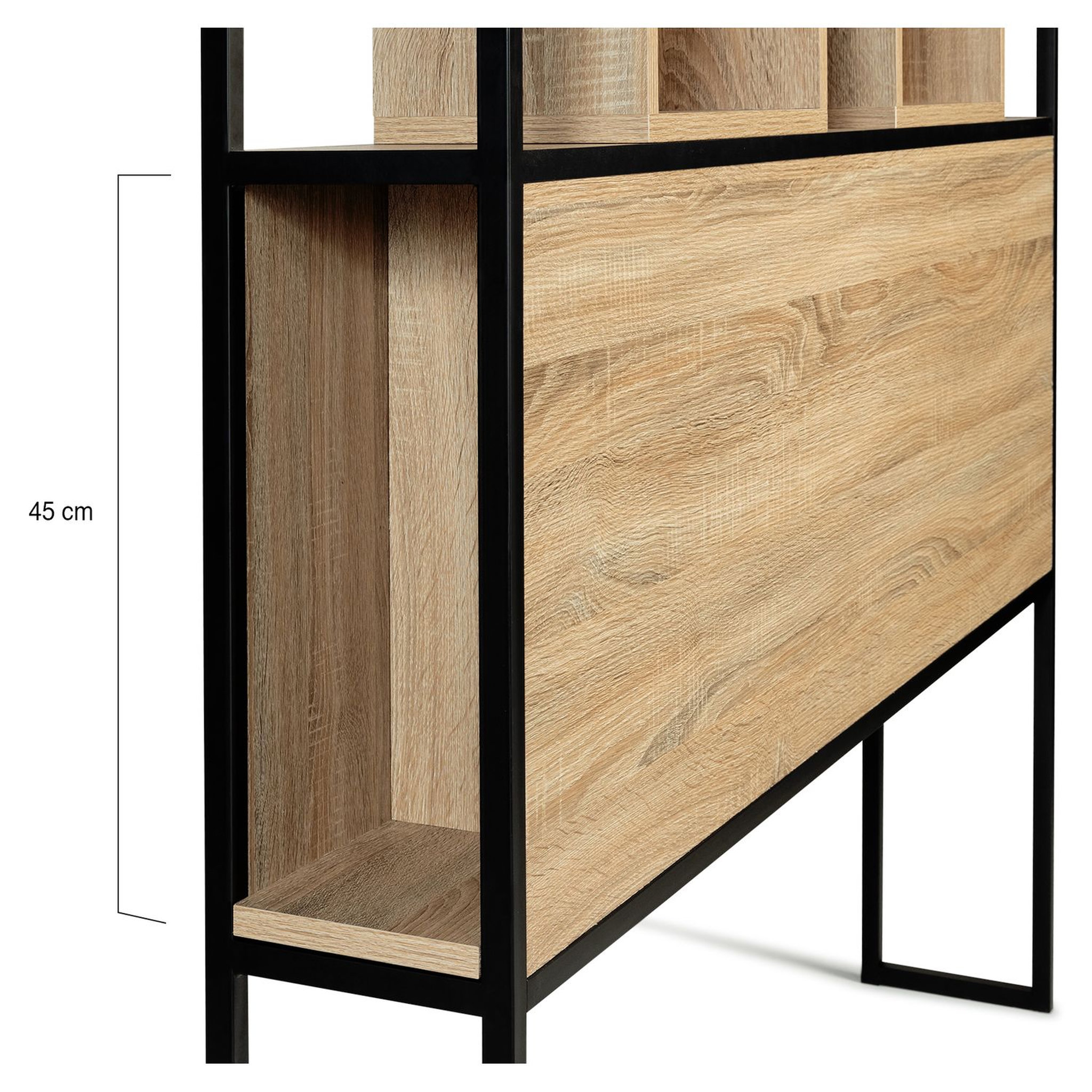 Voir la diapositive 4 : Tête de lit avec niches de rangements esprit industriel pour lits 140 HOUSTON