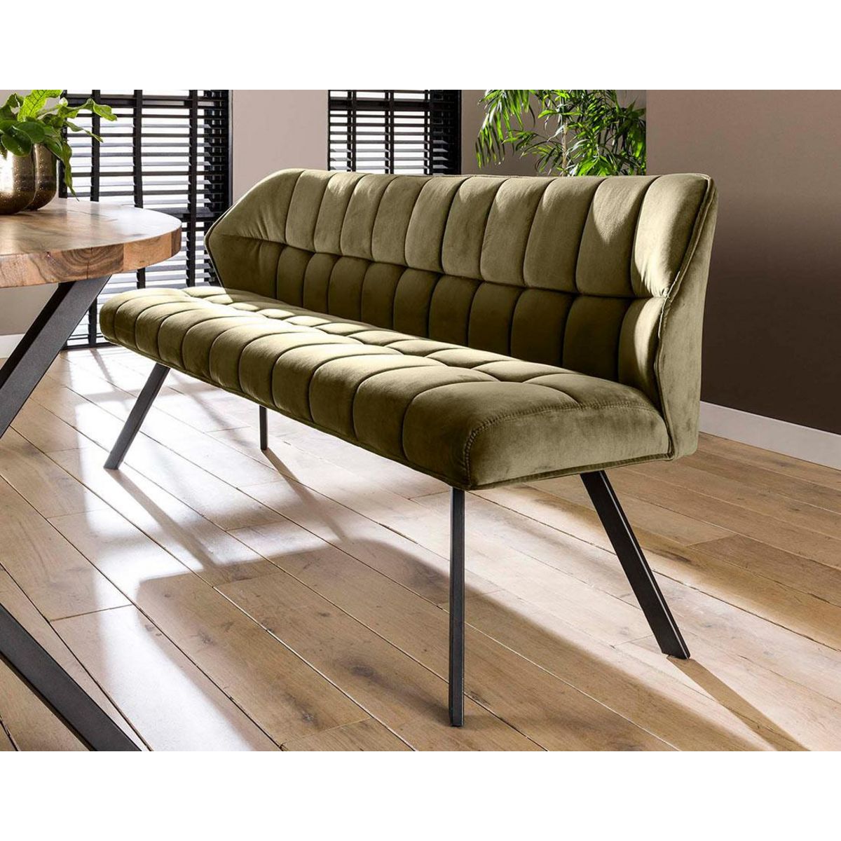 LISA DESIGN Neela - banc de table - en velours - 3 personnes