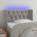 VIDAXL Tete de lit a LED Gris clair 83x16x78/88 cm Velours