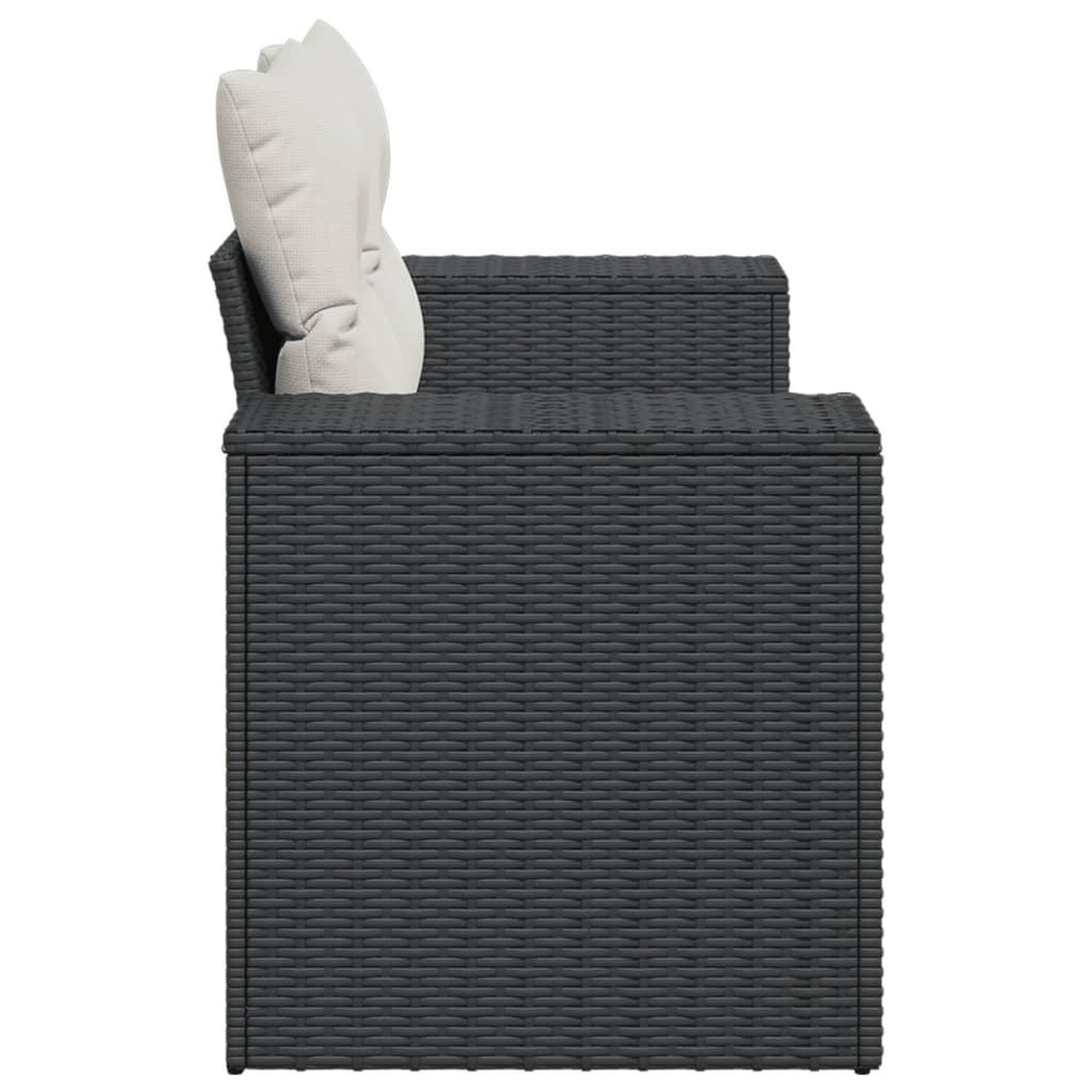 Voir la diapositive 5 : VIDAXL Canape de jardin avec coussins 2 places noir resine tressee