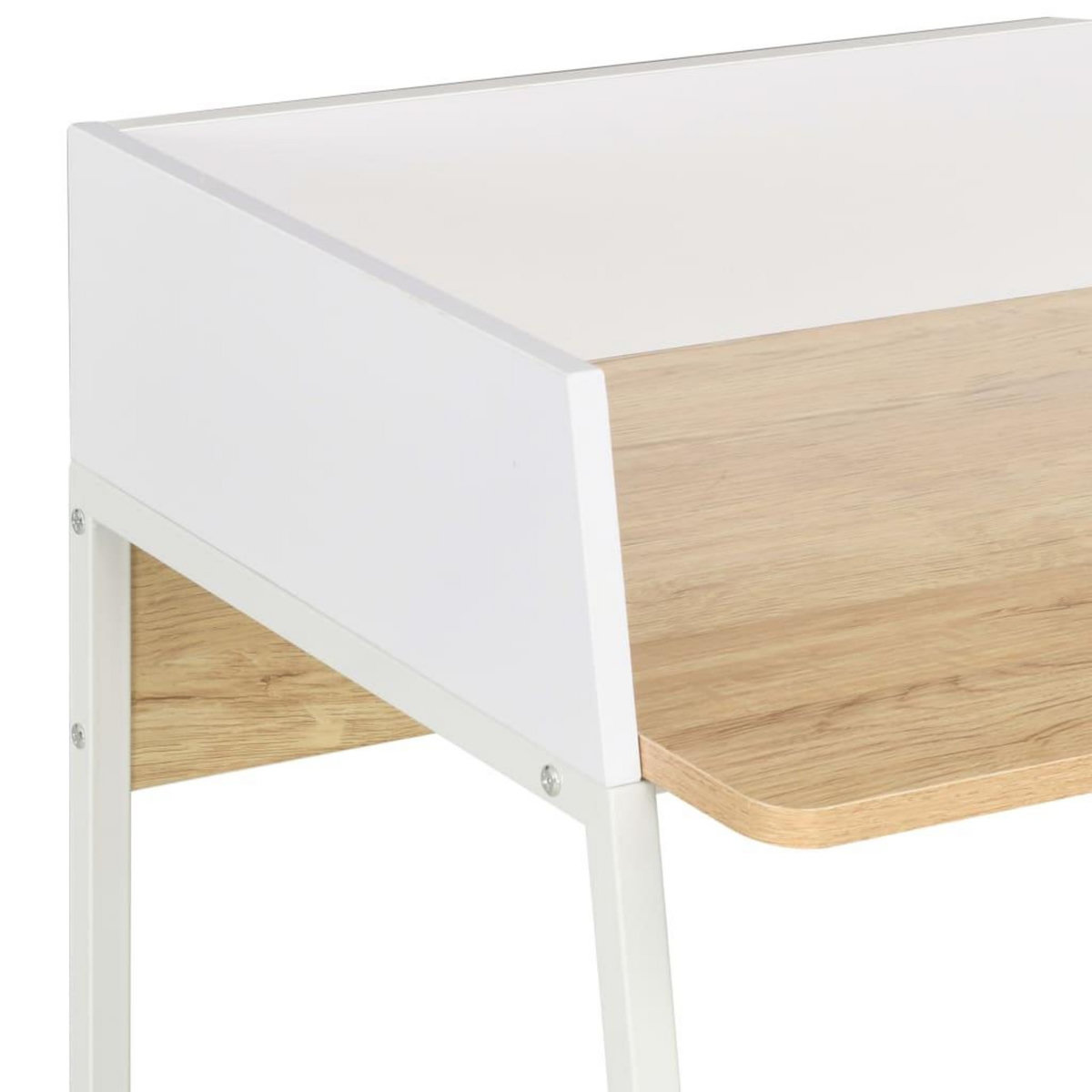 VIDAXL Bureau Blanc et chene 90x60x88 cm
